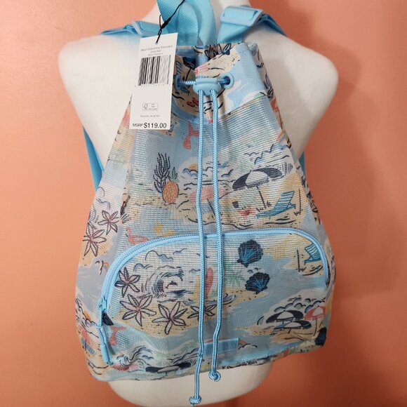 NWT Vera Bradley - Beach Treasures - Mesh Drawstring Backpack - Picture 7 of 7